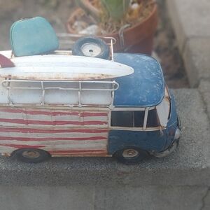VW Hippie van with luggage and accessories